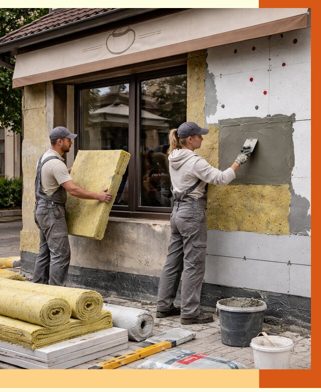 Утепление кафе в Первоуральске от 4323 руб/м2 — комплексно под ключ | ТепломастерПрв